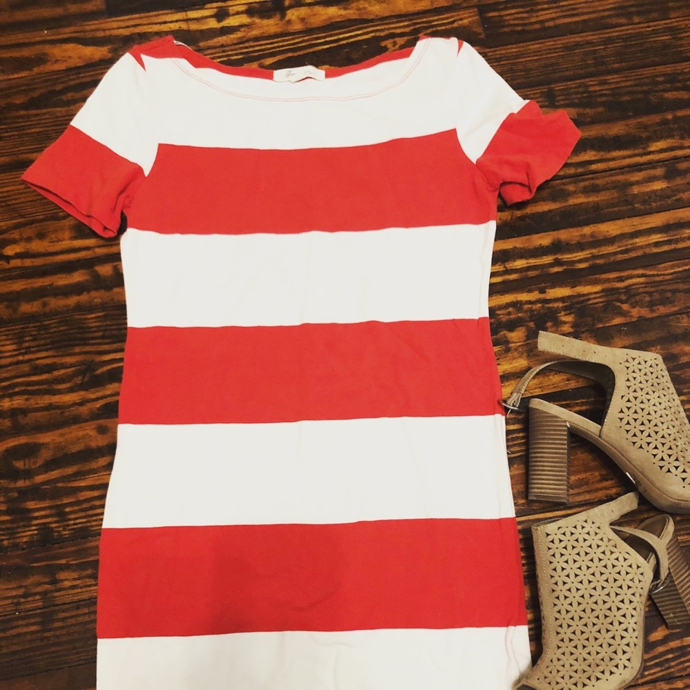 Striped body con dress